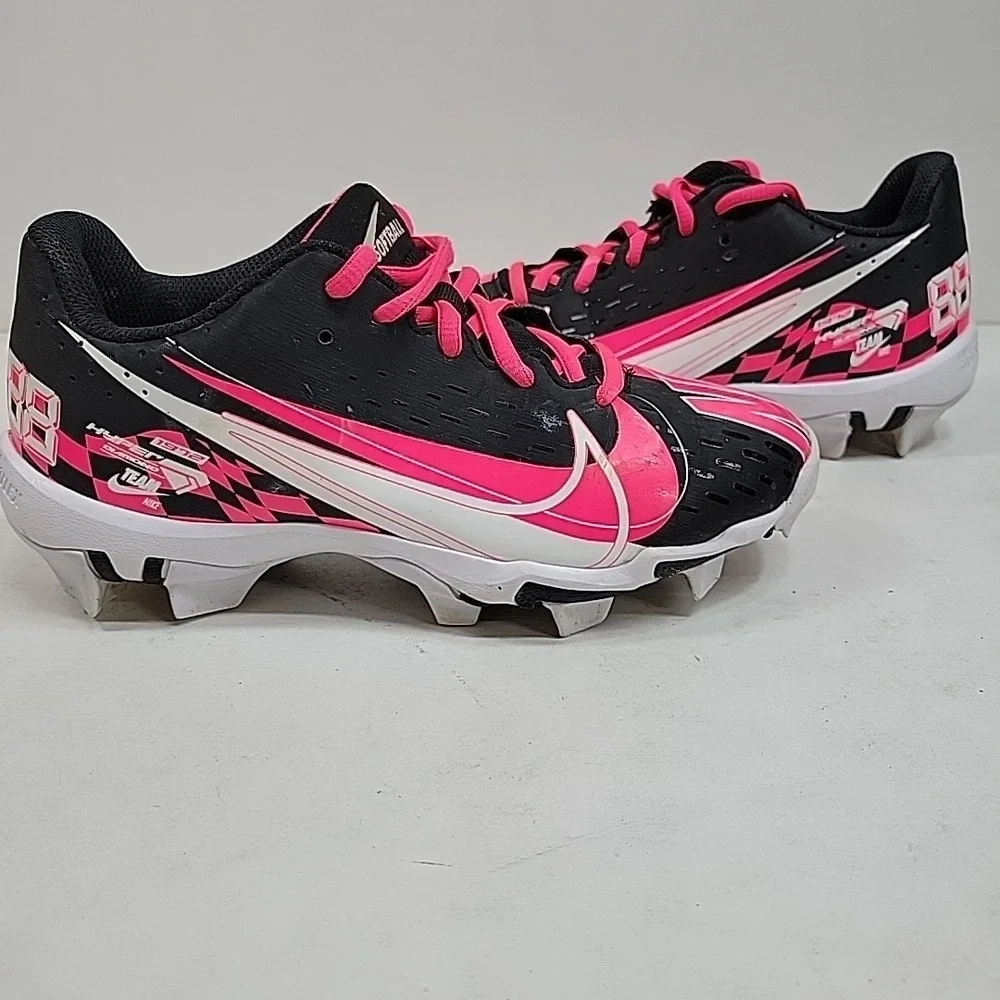 Nike‎ Jr Football Cleats Pink Black Youth Size 3.5Y Soccer Cleats Youth